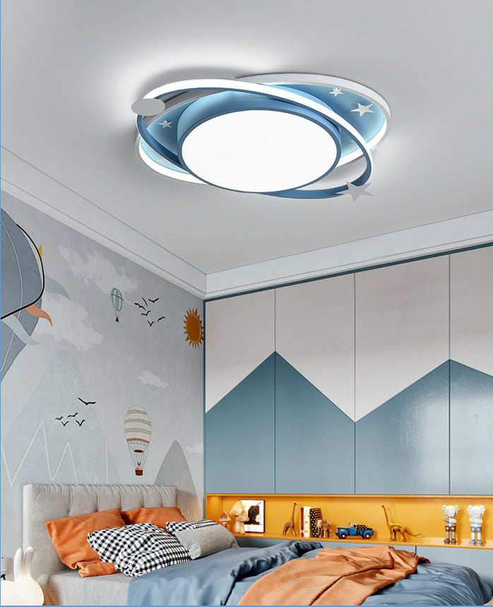 Dessin animé planète encastré plafonnier acrylique chambre d'enfant LED plafonnier