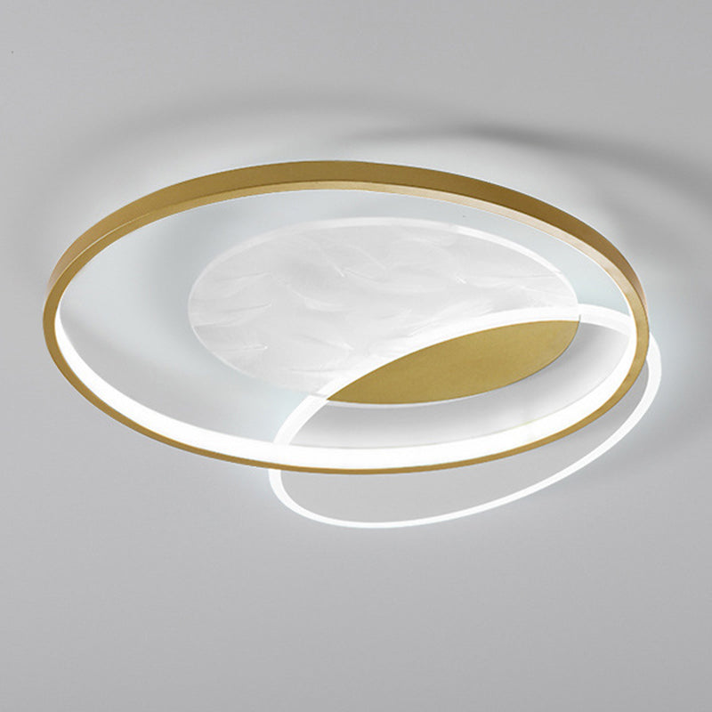 Geometric Shaped LED Flush Lamp Simplicity Acrylic Living Room Ceiling Light in Gold