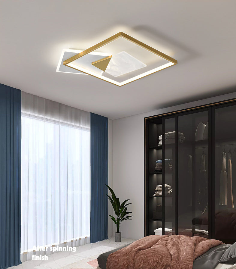 Lampada da incasso a LED a forma geometrica Simplicity Plafoniera da soggiorno in acrilico in oro