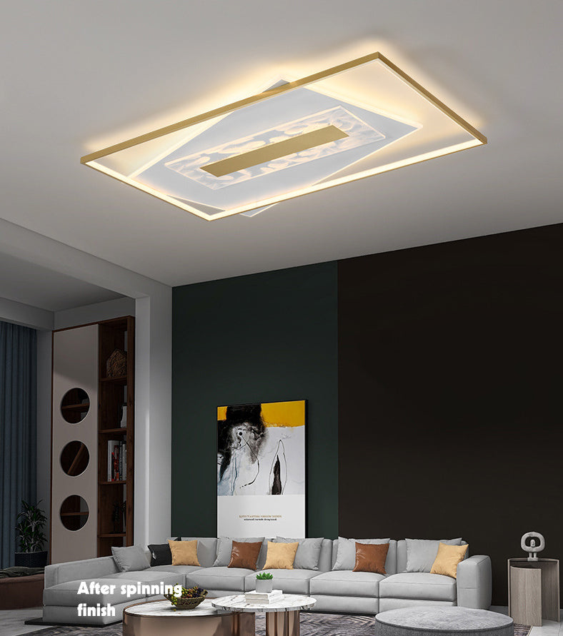 Lampada da incasso a LED a forma geometrica Simplicity Plafoniera da soggiorno in acrilico in oro