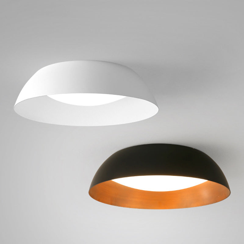 Nordic Style Bowl Shade Ceiling Lighting Metal Foyer LED Flush Light with Recessed Diffuser
