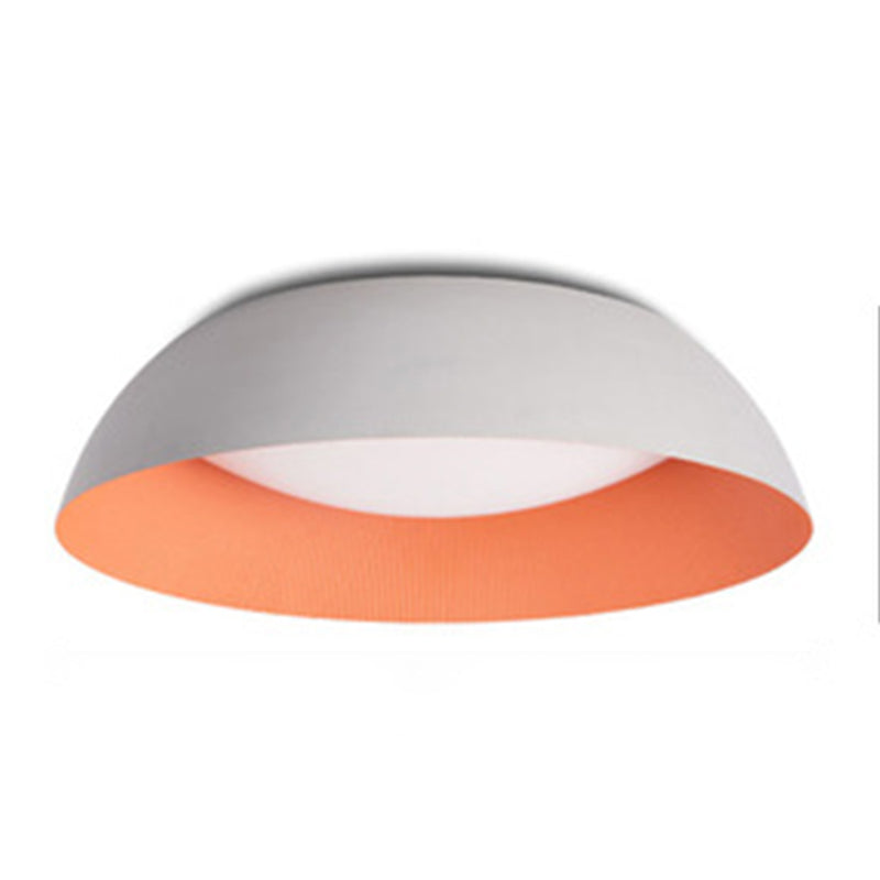 Nordic Style Bowl Shade Ceiling Lighting Metal Foyer LED Flush Light with Recessed Diffuser