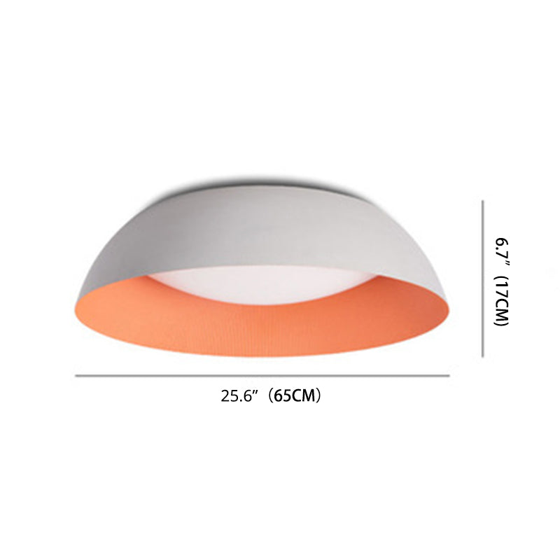 Nordic Style Bowl Shade Ceiling Lighting Metal Foyer LED Flush Light with Recessed Diffuser