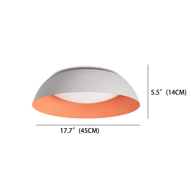 Nordic Style Bowl Shade Ceiling Lighting Metal Foyer LED Flush Light with Recessed Diffuser
