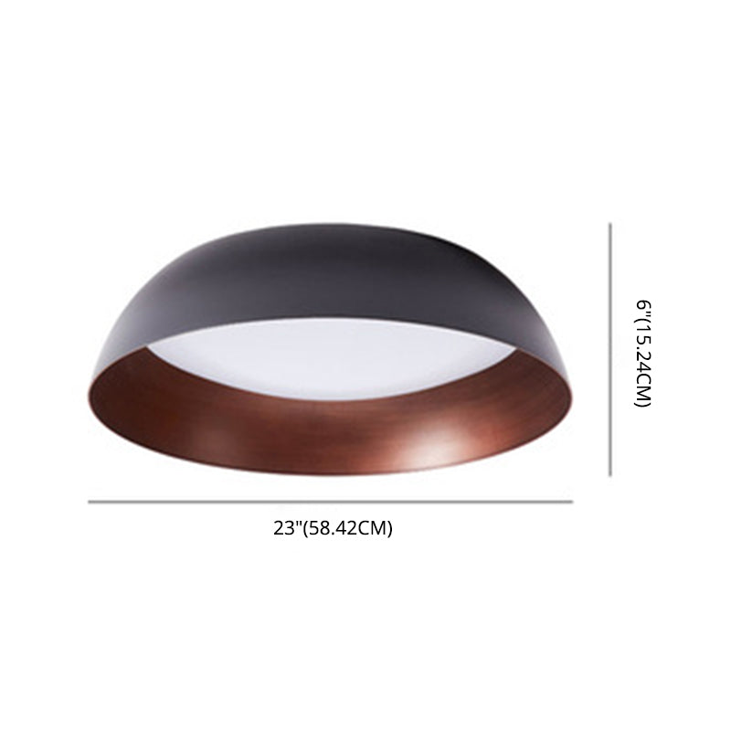 Nordic Style Bowl Shade Ceiling Lighting Metal Foyer LED Flush Light with Recessed Diffuser