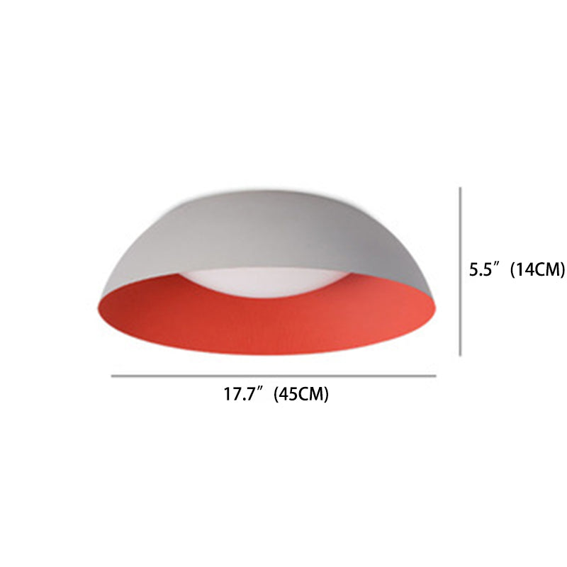 Nordic Style Bowl Shade Ceiling Lighting Metal Foyer LED Flush Light with Recessed Diffuser
