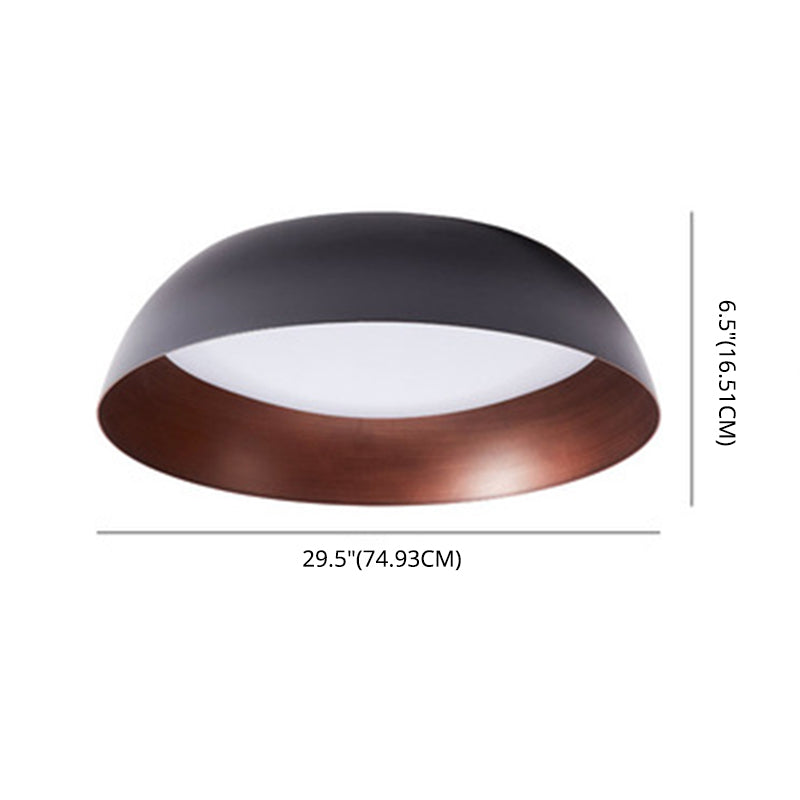 Nordic Style Bowl Shade Ceiling Lighting Metal Foyer LED Flush Light with Recessed Diffuser