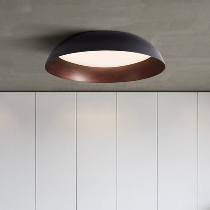 Nordic Style Bowl Shade Ceiling Lighting Metal Foyer LED Flush Light with Recessed Diffuser