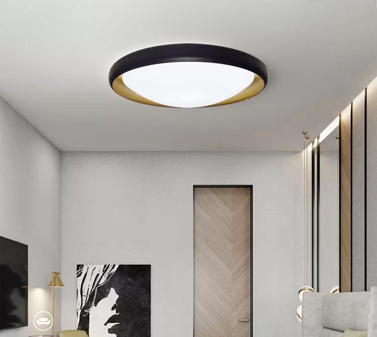 Lampada da soffitto rotonda per soggiorno Lampada da incasso a LED nordica in metallo con paralume in acrilico