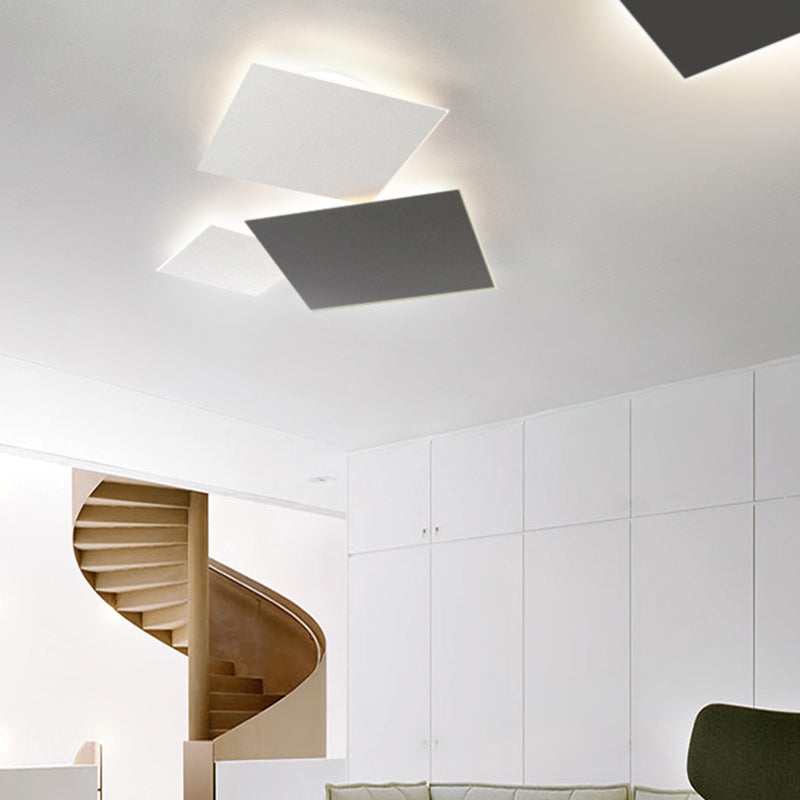 Artistic Nordic Square Flush Mount Lighting Metal Living Room LED Ceiling Flush Light Fixture
