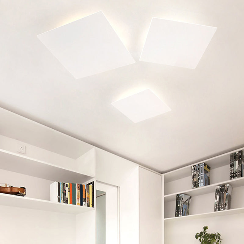 Lampada da incasso a soffitto artistica a LED quadrata nordica con illuminazione in metallo per soggiorno