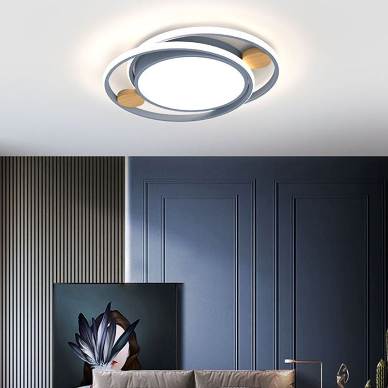 Plafonnier LED gris de forme géométrique, design nordique acrylique, plafonnier pour salon