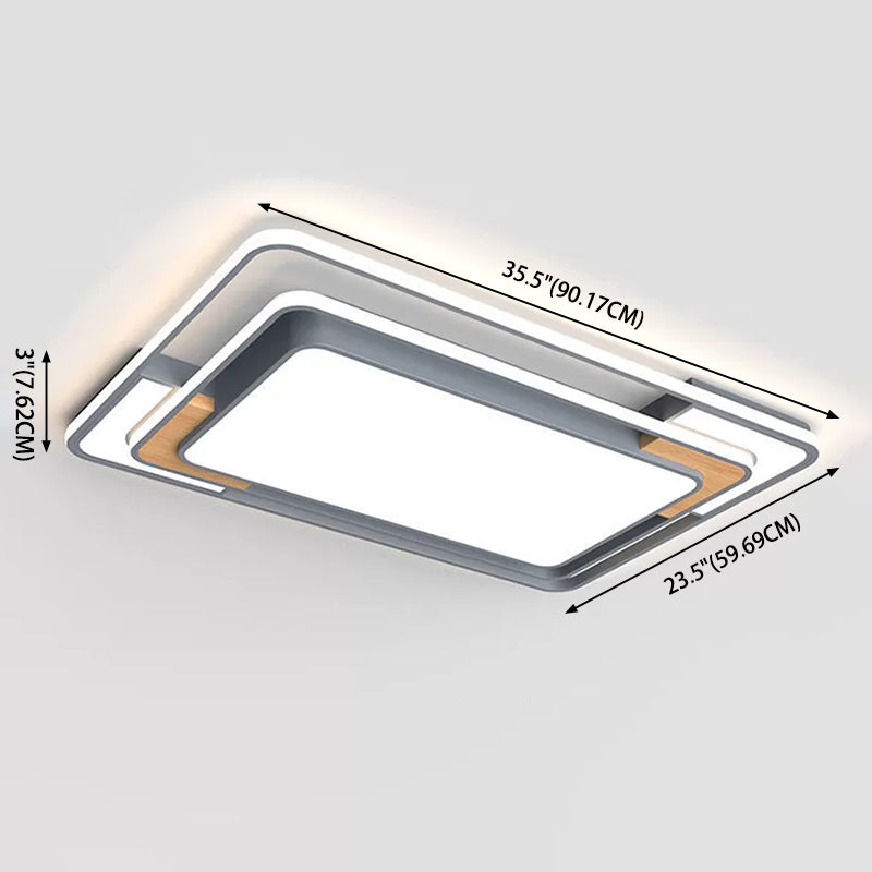 Plafonnier LED gris de forme géométrique, design nordique acrylique, plafonnier pour salon