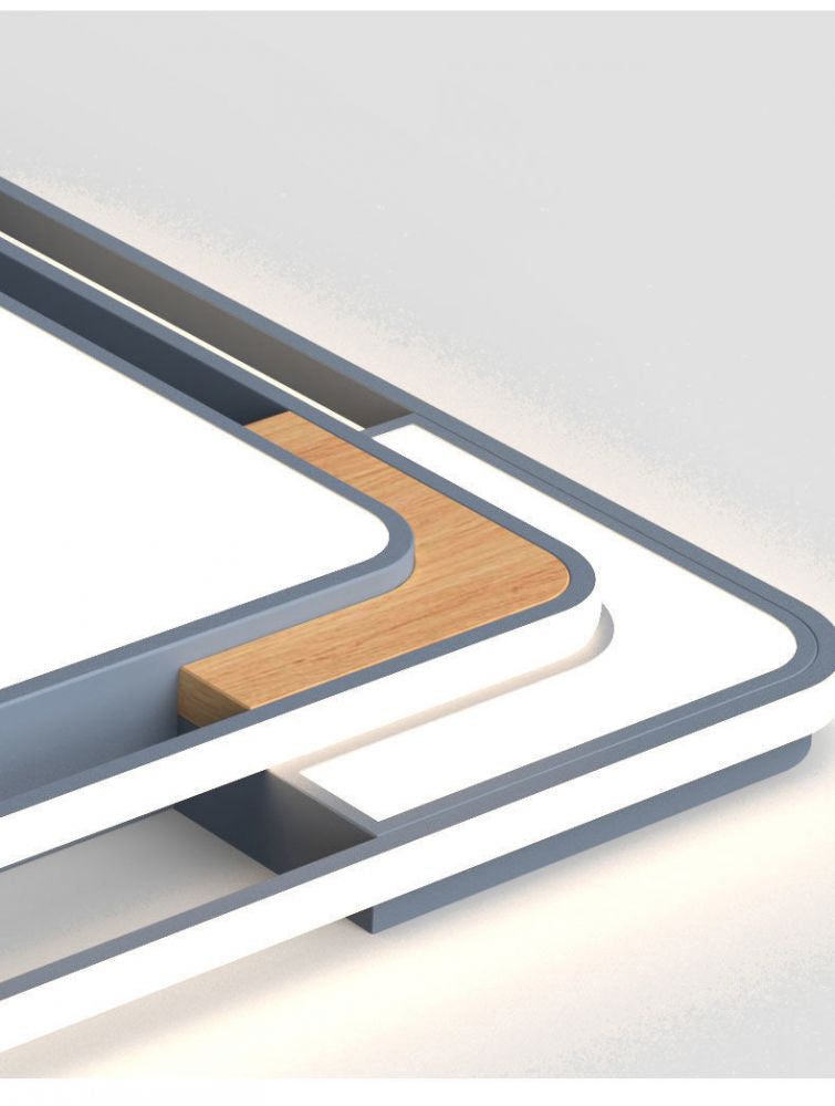 Plafonnier LED gris de forme géométrique, design nordique acrylique, plafonnier pour salon