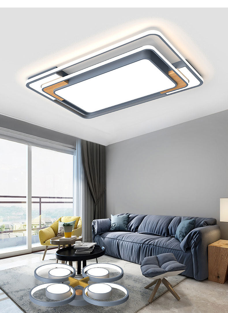 Lampada da soffitto in acrilico nordico a LED a forma geometrica grigia per soggiorno