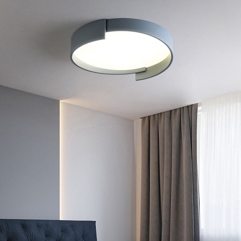 Round LED Ceiling Light Fixture Macaron Acrylic Bedroom Flush Mount Recessed Lighting