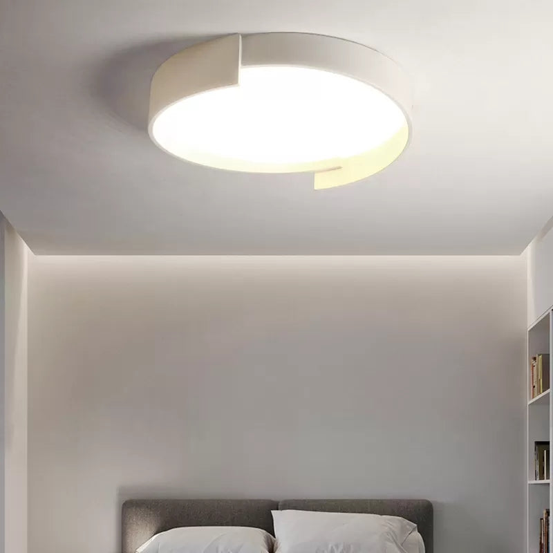 Round LED Ceiling Light Fixture Macaron Acrylic Bedroom Flush Mount Recessed Lighting