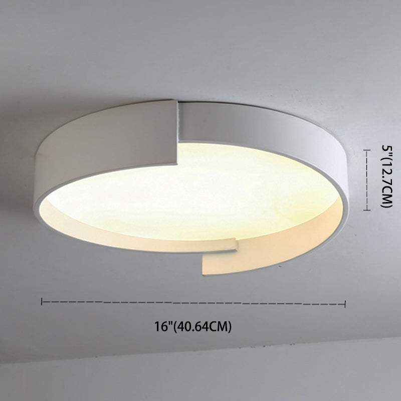 Round LED Ceiling Light Fixture Macaron Acrylic Bedroom Flush Mount Recessed Lighting