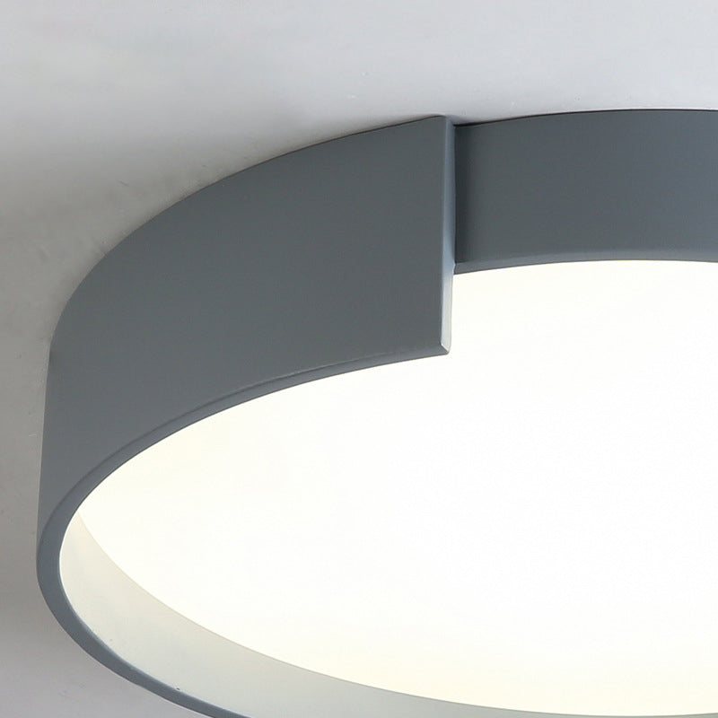 Round LED Ceiling Light Fixture Macaron Acrylic Bedroom Flush Mount Recessed Lighting