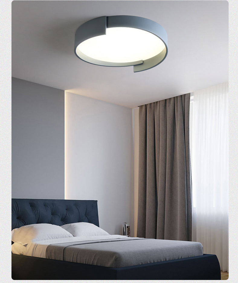 Round LED Ceiling Light Fixture Macaron Acrylic Bedroom Flush Mount Recessed Lighting