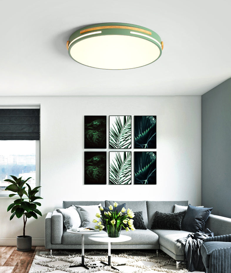 Schlafzimmer Deckenmontierte Lampe Nordic LED Flush Mount Licht mit Trommel Acryl Shade