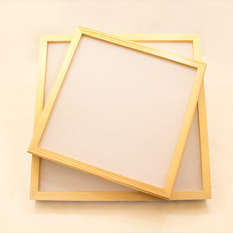 Wood Square Flush-Mount Light Fixture Nordic LED Acrylic Ceiling Light for Dining Room