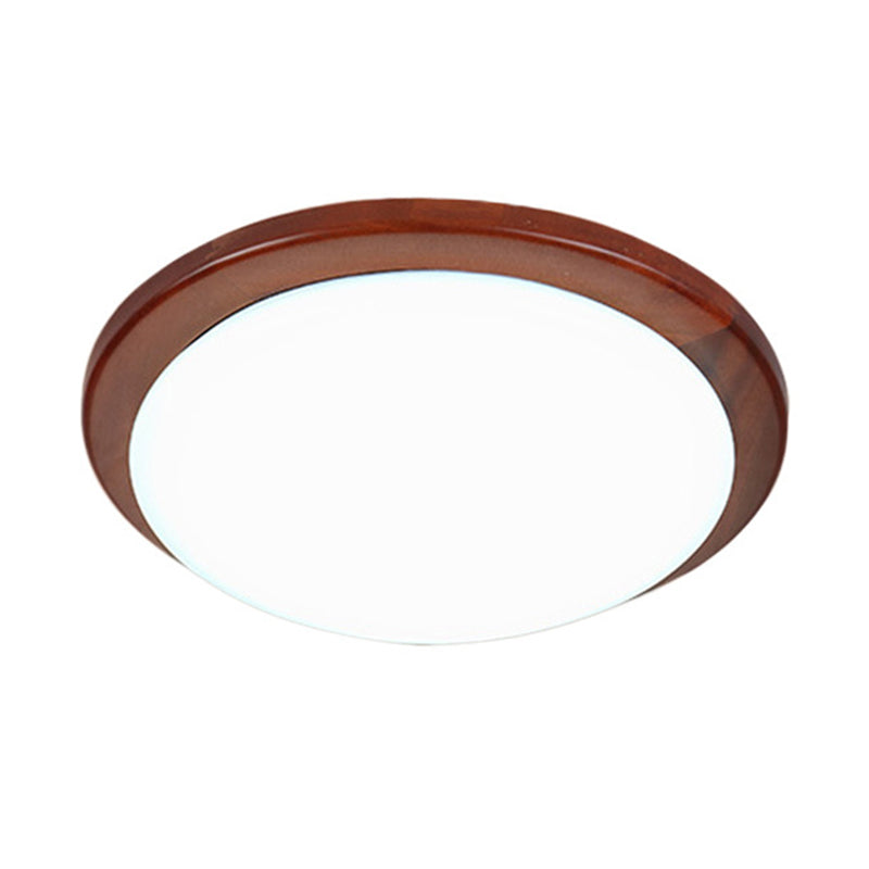 Deckenleuchte aus dunklem Holz mit kuppelförmiger Kuppel, Einfachheit, LED-Acryl-Deckenleuchte für Schlafzimmer
