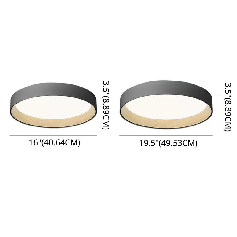 Lámpara empotrada de grano de madera nórdica, lámpara de techo de metal minimalista para sala de estudio en gris