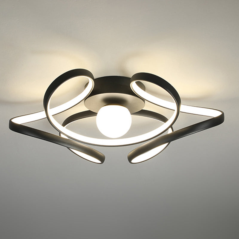 Metal Twist Flush Mount Ceiling Light Minimalist LED Flush Mount Fixture with Ball Acrylic Shade