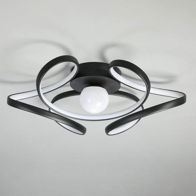 Metal Twist Flush Mount Ceiling Light Minimalist LED Flush Mount Fixture with Ball Acrylic Shade
