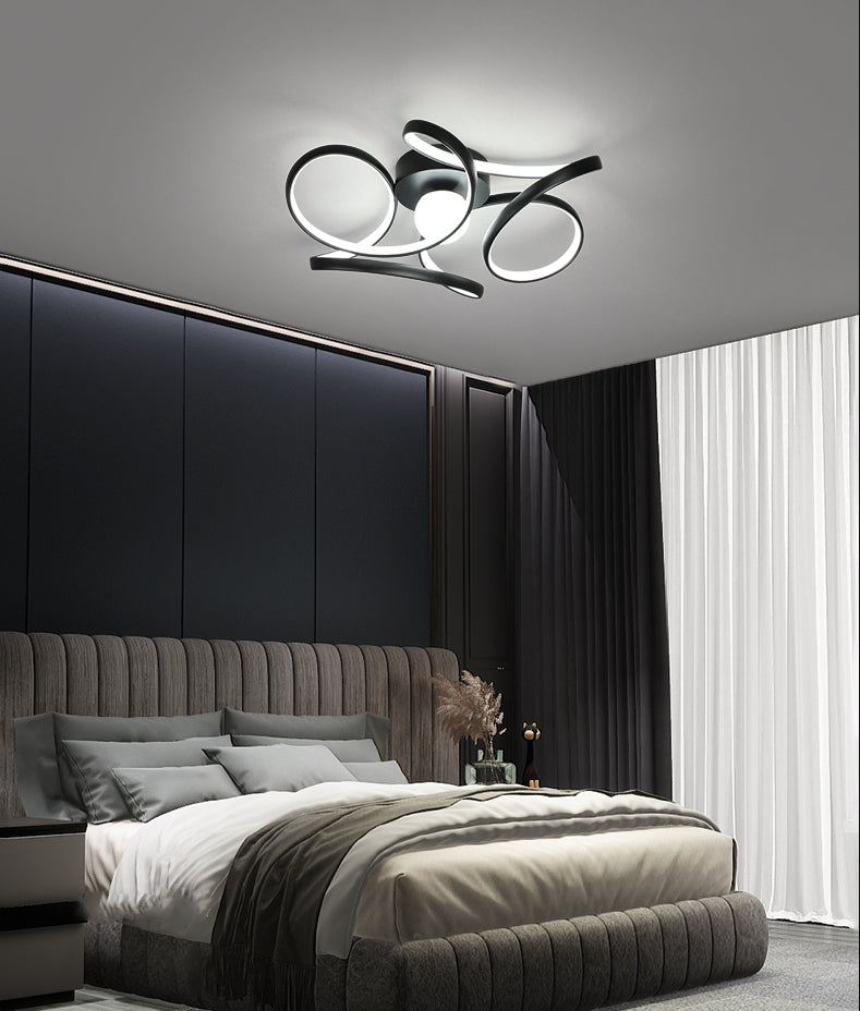 Metal Twist Flush Mount Ceiling Light Minimalist LED Flush Mount Fixture with Ball Acrylic Shade