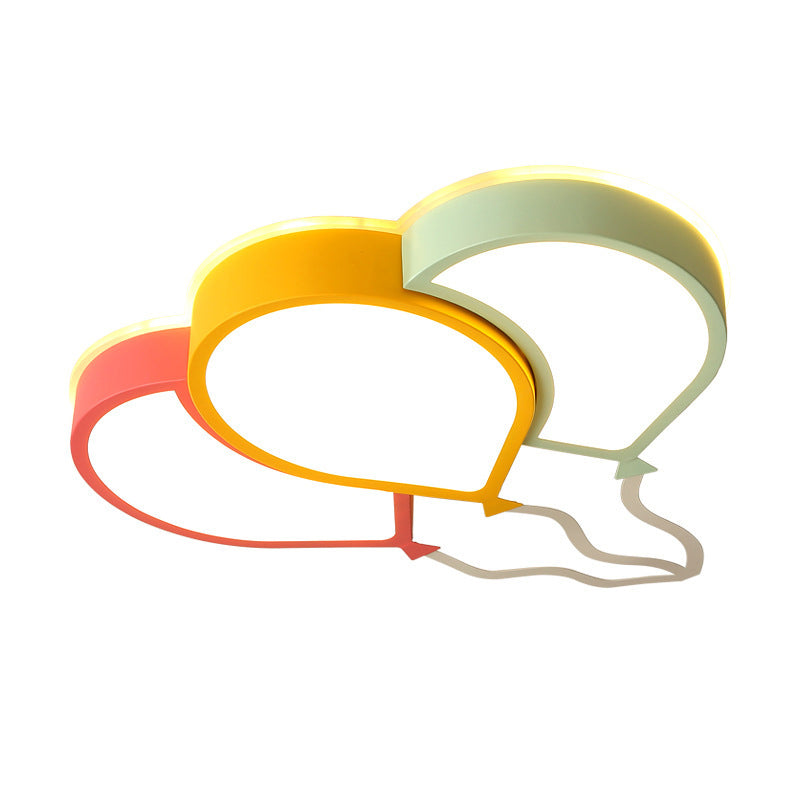 Deckenleuchte für Kinderzimmer, rosa-gelb-grüner Ballon-LED-Einbauleuchte mit Acrylschirm