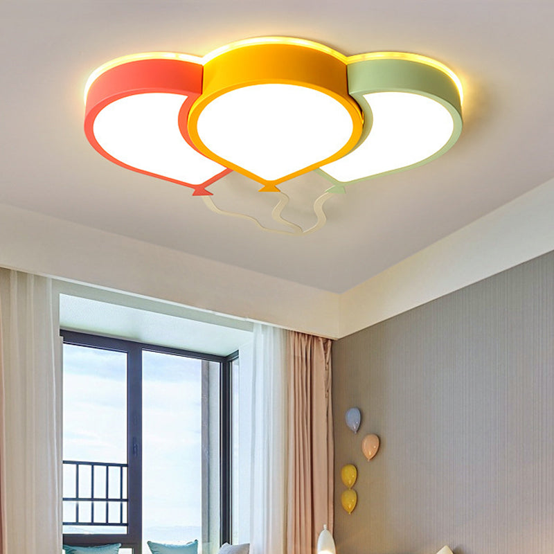 Deckenleuchte für Kinderzimmer, rosa-gelb-grüner Ballon-LED-Einbauleuchte mit Acrylschirm
