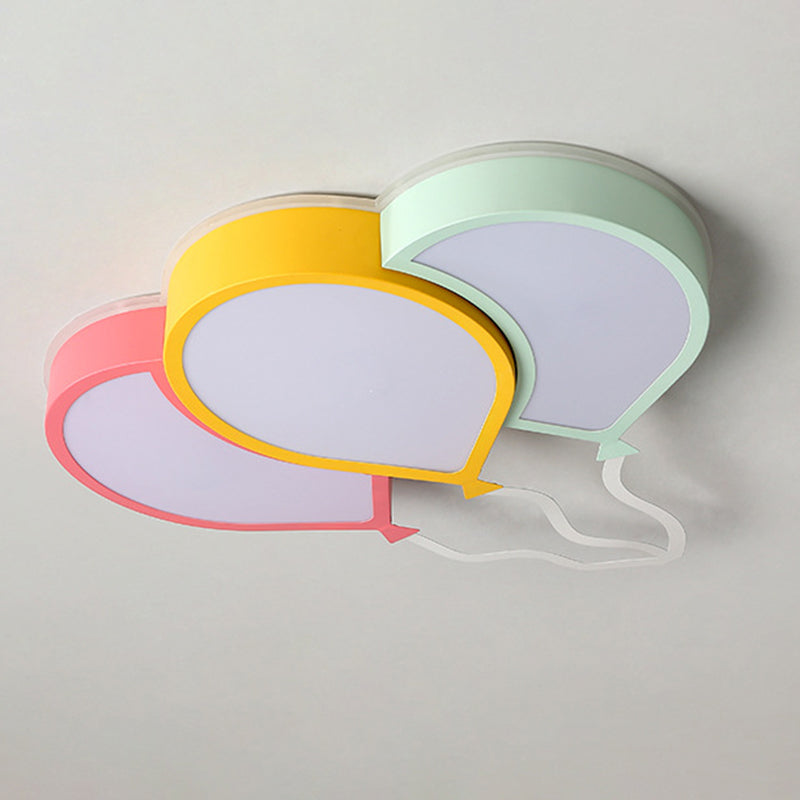 Deckenleuchte für Kinderzimmer, rosa-gelb-grüner Ballon-LED-Einbauleuchte mit Acrylschirm