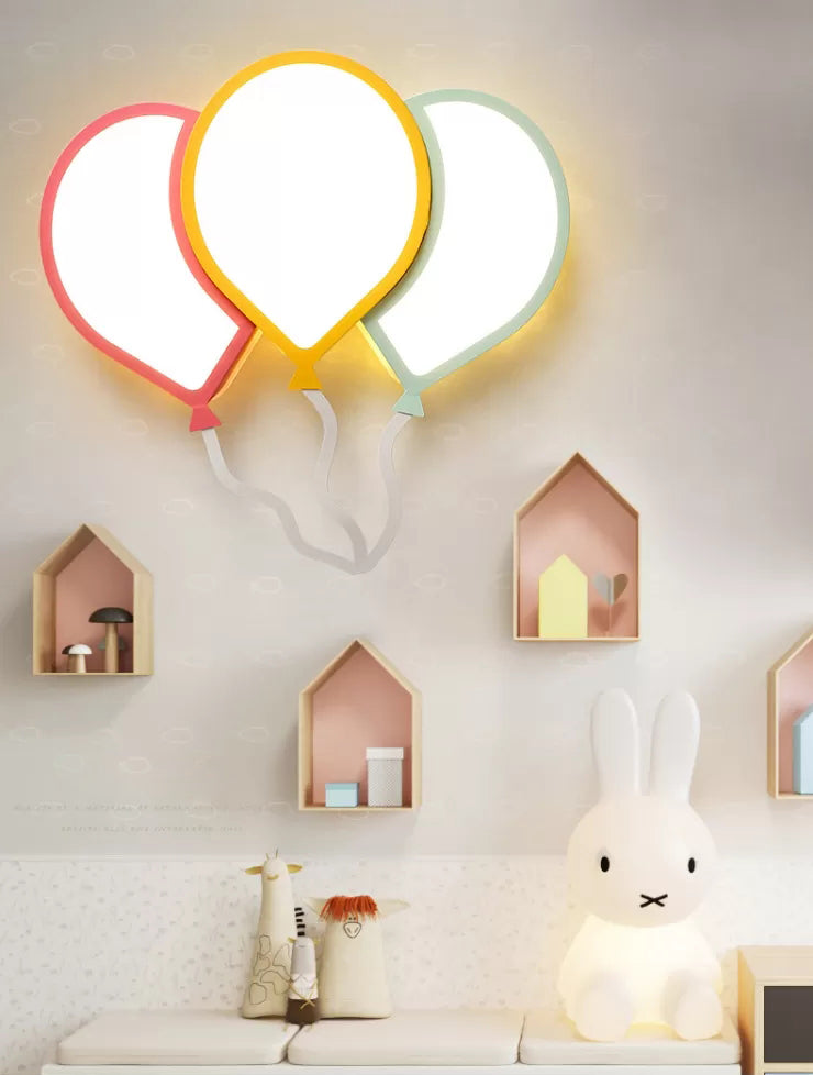 Deckenleuchte für Kinderzimmer, rosa-gelb-grüner Ballon-LED-Einbauleuchte mit Acrylschirm