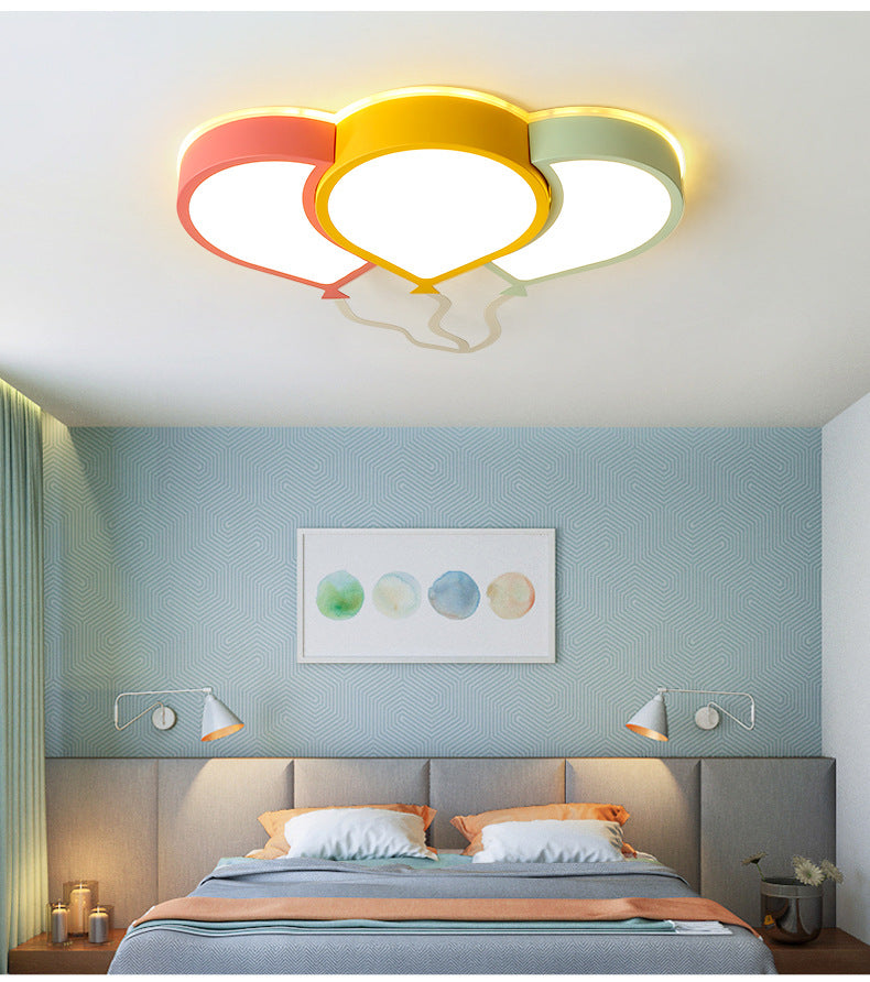 Deckenleuchte für Kinderzimmer, rosa-gelb-grüner Ballon-LED-Einbauleuchte mit Acrylschirm
