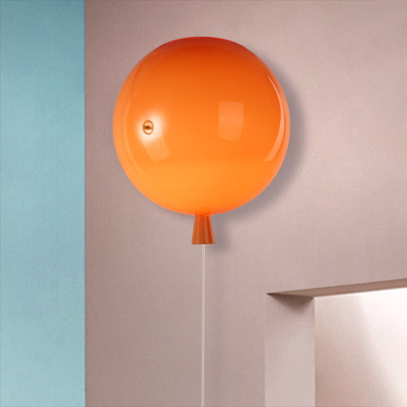 Plafonnier macaron en acrylique à 1 lumière avec cordon de tirage pour maternelle, ballon