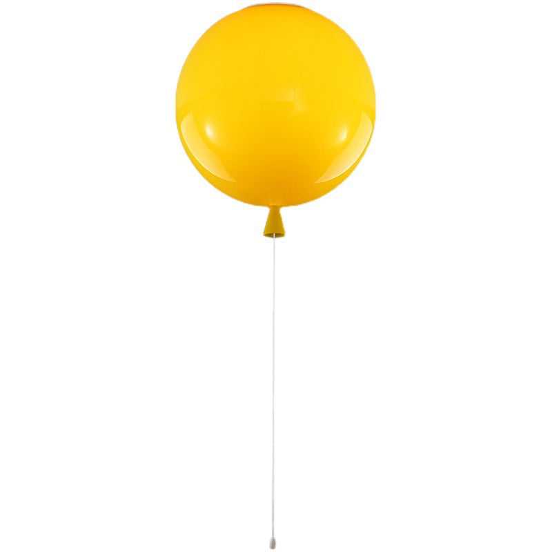 Plafonnier macaron en acrylique à 1 lumière avec cordon de tirage pour maternelle, ballon