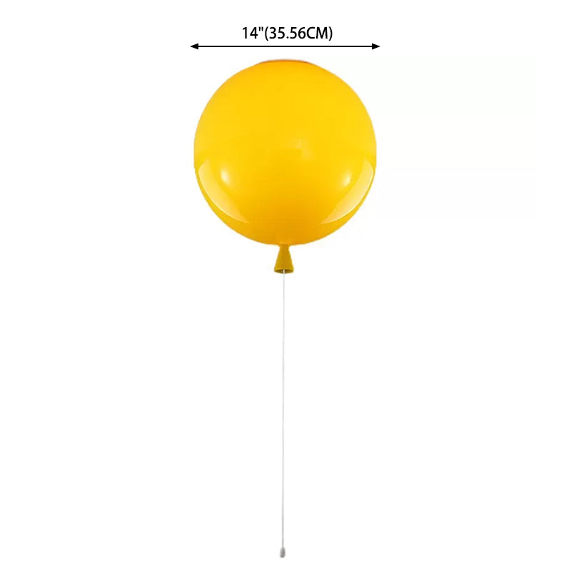 Plafonnier macaron en acrylique à 1 lumière avec cordon de tirage pour maternelle, ballon