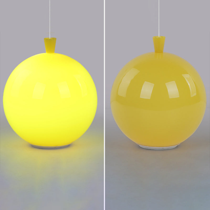 Plafonnier macaron en acrylique à 1 lumière avec cordon de tirage pour maternelle, ballon
