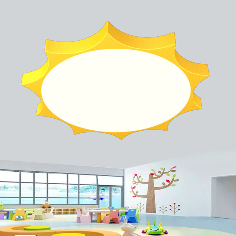 Cartoon zonvormige inbouw plafondlamp acryl kleuterschool LED inbouwlicht in geel