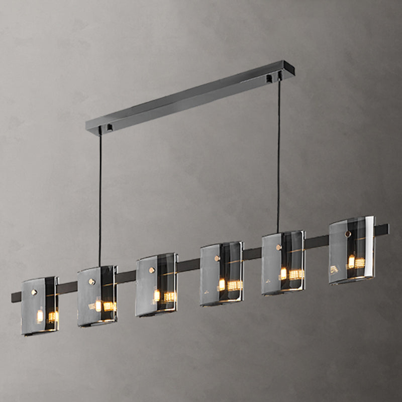 Post Modern Style Tile-shaped Glass Island Light Art Decorative Island Pendant Lamp for Kitchen Bar