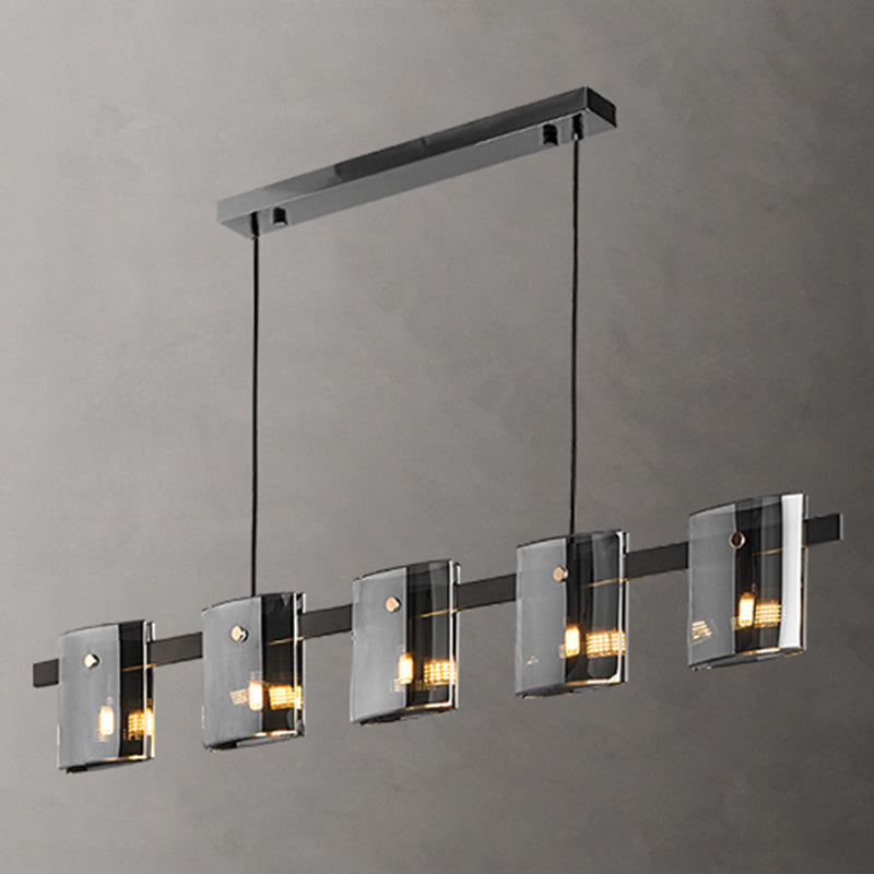 Post Modern Style Tile-shaped Glass Island Light Art Decorative Island Pendant Lamp for Kitchen Bar