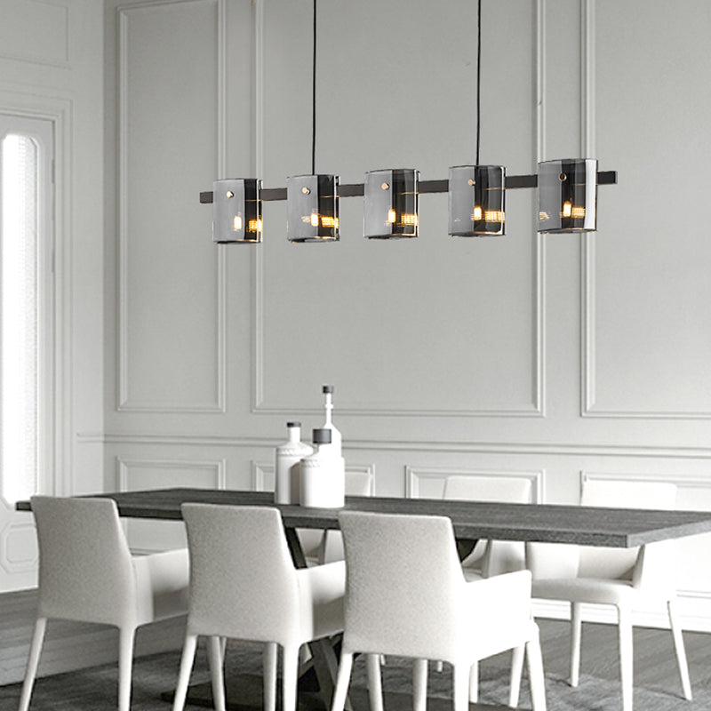 Post Modern Style Tile-shaped Glass Island Light Art Decorative Island Pendant Lamp for Kitchen Bar