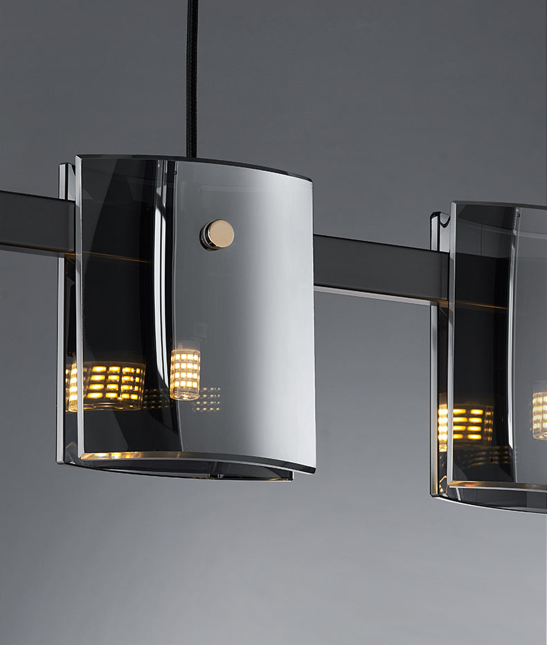 Post Modern Style Tile-shaped Glass Island Light Art Decorative Island Pendant Lamp for Kitchen Bar