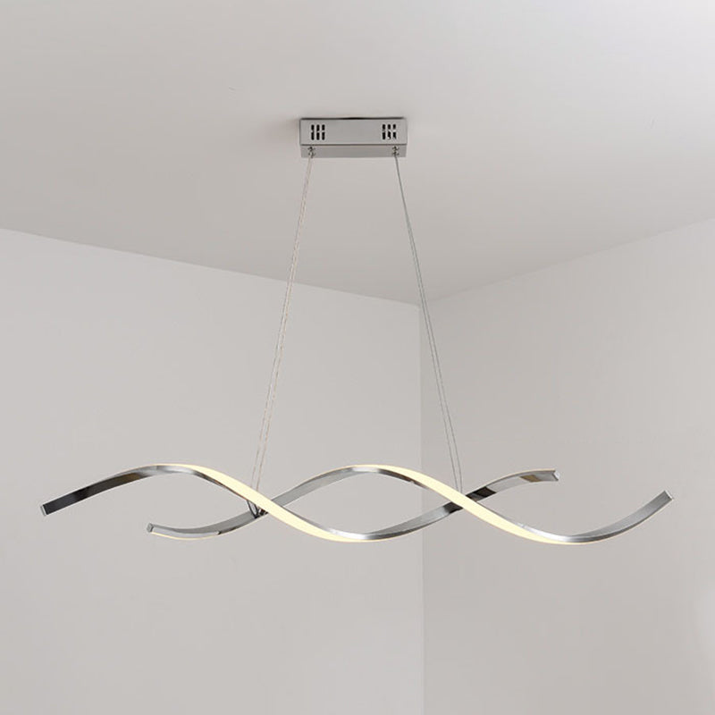 Spiral Metal Ceiling Pendant Light Minimalist LED Pendant Light Fixture for Dinning Room