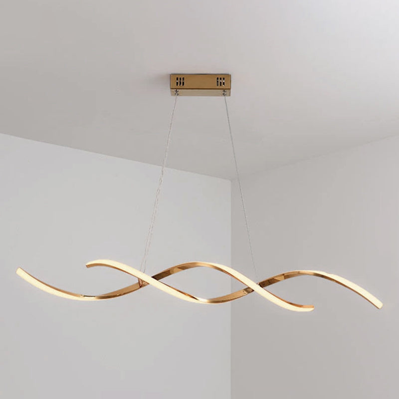 Spiral Metal Ceiling Pendant Light Minimalist LED Pendant Light Fixture for Dinning Room