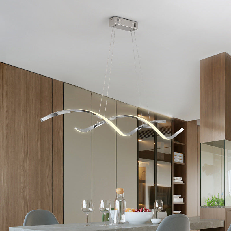Spiral Metal Ceiling Pendant Light Minimalist LED Pendant Light Fixture for Dinning Room