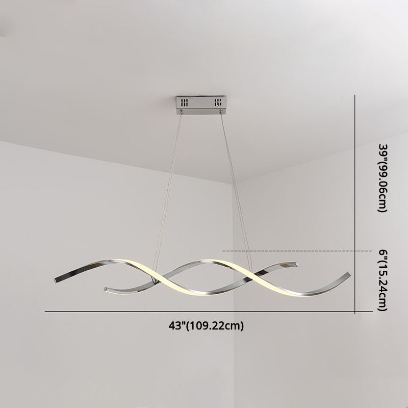 Spiral Metal Ceiling Pendant Light Minimalist LED Pendant Light Fixture for Dinning Room