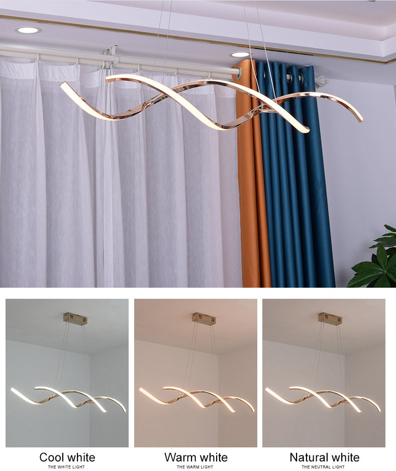 Lumo a pendente a sospensione a sospensione a spirale Light Minimalist LED PENDANT PROVA per sala da pranzo